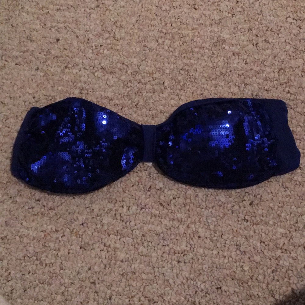 PINK Blue Sequin Swim Top